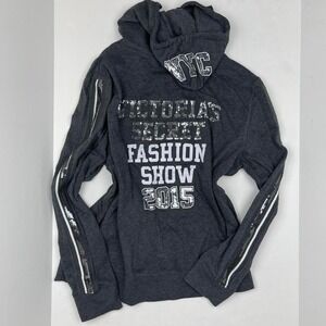 VTG Y2K Victoria's Secret Bling Zip Hoodie Rare Sequin Women's XL Fashion Show